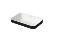 Раковина, Duravit, Happy D.2 Plus, шгв 600*400*165, отверстия для смесителя-отсутствуют, цвет-белый/антрацит матовый арт-2359606100 — фото 1, Раковины встраиваемые сверху