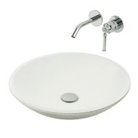 ARENA Раковина накладная круглая D46 см, белая МАТОВАЯ/серебро арт-31523 — фото 3, Раковины накладные