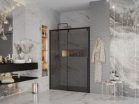 Дверь в нишу Ambassador Intense 110022205IBB (160х200) черный,стекло тонированное,раздвижная,1 место — фото 2, Раздвижные душевые двери