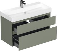 Тумба под раковину Allen Brau Infinity 100 олива матовый арт-1.210027.CGM — фото 2, Тумбы под раковину