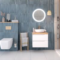 Тумба подвесная NORDIC 60 /левая/ со столешницей из массива 60 см под накладную раковину /AQUA DE MARCO 5060CNOR060/H/L — фото 11, Тумбы под раковину