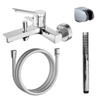 Смеситель для ванны и душа Azario VISE с ручным душем, керамический картридж, хром арт-AZ-VSA238330C — фото 6, Смеситель для ванны