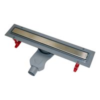 Душевой лоток AZARIO 450 мм с решеткой под плитку (двухсторонняя решетка), выход 50мм, хром матовый арт-AZ1105-00145 — фото 5, Трапы для душа