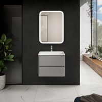 "S4" тумба под умывальник подвесная 60 см., цвет серый. арт-AQM900460GM — фото 1, Тумбы под раковину