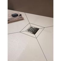 Трап BERGES водосток ZENTRUM Antik 100х100, матовый хром, выпуск D50/75/110 H74 вертикальный арт-090464 — фото 5, Трапы для душа