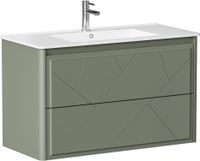 Тумба под раковину Allen Brau Paris 100 1.360002.CGM олива матовый — фото 1, Тумбы под раковину