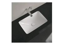 Раковина, Villeroy&Boch, Loop&Friends, ширина, мм-540, глубина, мм-340, высота, мм-190, тип установки-встраиваемый, отверстия для смесителя-отсутствуют, с переливом, материал-TitanCeram, крепления в комплекте, цвет-альпийский белый (белый Alpin) арт-4A570001 — фото 1, Раковины накладные