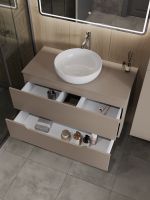 Товар: Orange Line Li-100TuLMDF+B07-420W тумба с раковиной подвесная 100 см, латте/белый Li-100TuLMDF+B07-420W - фото 4 Orange Line Li-100TuLMDF+B07-420W тумба с раковиной подвесная 100 см, латте/белый Li-100TuLMDF+B07-420W — фото 4, Тумбы с раковиной