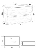 Orange Line Li-100TubMDF+B02-460MB тумба с раковиной подвесная 100 см, черный Li-100TubMDF+B02-460MB — фото 2, Тумбы с раковиной