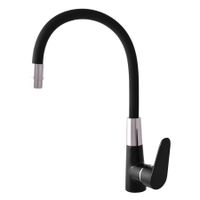 AM719.5/10СMATC AMUR - смеситель кухонный, ЧЕРНЫЙ МАТОВЫЙ/ХРОМ AM719.5/10CMATC — фото 1, Смесители для кухни