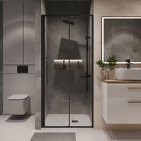 Дверь в нишу Niagara Nova NG-84-11AB (110х195) черный матовый,стекло прозрачное,дверь раздвижная,1 место — фото 4, Раздвижные душевые двери