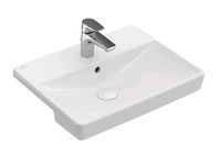 Раковина, Villeroy&Boch, Avento, ширина, мм-550, глубина, мм-440, высота, мм-100, перелив-есть, крепёж-есть, цвет-альпийский белый арт-4A065501 — фото 1, Раковины накладные