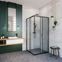 Душевой уголок ALEX BAITLER 1 серия AB14100B1 прозрачное стекло — фото 2, Душевые перегородки