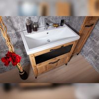 Комплект мебели для ванной Бриклаер ЛОФТ 70, метрополитен грей — фото 7, Комплекты мебели для ванной