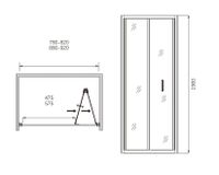 Товар: Душевая дверь сдвижная CL935B-80 - фото 1 Душевая дверь сдвижная CL935B-80 — фото 1, Складные душевые двери