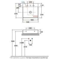 Раковина GLOBO T-EDGE подвесная или на столешницу с одним отверстием и двумя намеченными цвет белый арт-B6R51BI — фото 3, Раковины накладные