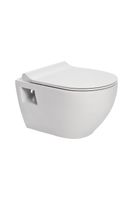 Безободковый унитаз подвесной STREAM LINE 52 cm с крышкой Roma SET40006476R — фото 3, Подвесные унитазы