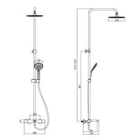 Душевая система Azario GALAXY термостатический картридж, черный матовый арт-AZ-67B47EV1(PA)-1DC1J19A-ZH3394A-HB1153PA — фото 2, Душевые стойки