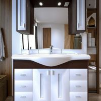 Тумба под раковину напольная Бриклаер БАЛИ венге/белый , 120 см арт-4627125411892 — фото 3, Тумбы с раковиной