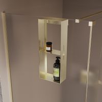 Полка для душевого ограждения Grange, 508x102x204, золото брашинг GN-G-C9 — фото 1, Полки для ванной и душа