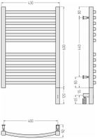 Полотенцесушитель электрический Сунержа Аркус 3.0 600х400 МЭМ правый Тёмный титан муар арт-15-5705-6040 — фото 3, Электрические полотенцесушители