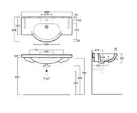 Раковина SIMAS LAVABI подвесная с одним отверстием и двумя намеченными консоль цвет белый арт-TOP60 — фото 2, Раковины подвесные