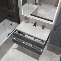 Тумба подвесная "ЛУКСОР-100 см" с 2-я ящ. графит матовая (ум. Блисс-100 см.) 1010059 — фото 5, Комоды и тумбы для ванной комнаты