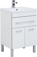 Товар: Тумба с раковиной Aquanet Верона 60 белый (напольная 1 ящик 2 дверцы) 00287667 - фото 1 Тумба с раковиной Aquanet Верона 60 белый (напольная 1 ящик 2 дверцы) 00287667 — фото 1, Тумбы с раковиной