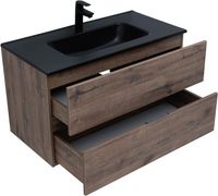 Тумба под раковину Aquanet Алвита New 90 2 ящика, дуб веллингтон табак арт-00334187 — фото 2, Тумбы под раковину