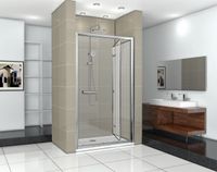 Душевая дверь Ceruttispa Bella D91T профиль Хром стекло прозрачное — фото 3, Складные душевые двери