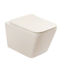 Унитаз ABBER Rechteck AC1201MBE подвесной светло-бежевый матовый, безободковый — фото 1, Подвесные унитазы