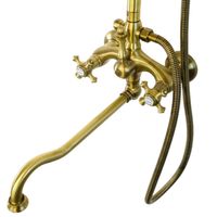 PRESTIGE Душевой настенный гарнитур (см-ль д/ванны/колонна ARCO/верхн.душ/шланг/ручной душ), бронза арт-32789 — фото 2, Душевые стойки