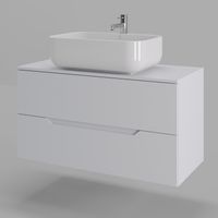 Orange Line Li-100TuwMDF+B03-600W тумба с раковиной подвесная 100 см, белый Li-100TuwMDF+B03-600W — фото 1, Тумбы с раковиной