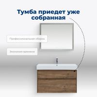 Тумба под раковину Aquanet Nova Lite 100 (SLIM SYNERGY) дуб рустикальный, 2 ящика арт-00249957 — фото 8, Тумбы под раковину