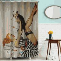 Товар: шторка д/в тканевая 180х180см "Дама с собачкой" MZ-52 - фото 1 шторка д/в тканевая 180х180см "Дама с собачкой" MZ-52 — фото 1, Шторки на ванну