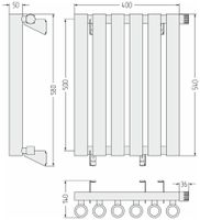 Отопительный радиатор Сунержа Кумир-0 EU50 правый 500х400 6 секций Без покрытия арт-00-0351-5006 — фото 5, Радиаторы отопления