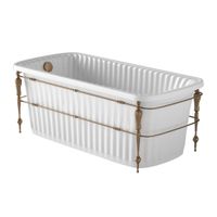 OLIVIA CONSOLE Ванна 174x83хH66 см. белая, панель белая, консоль, слив/перелив бронза 24378 — фото 1, Ванны из искусственного камня