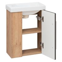 Тумба подвесная MELBOURNE 40 /правая/дуб/серый/ AQUA DE MARCO 2040GCMEL/H/V.2.0 — фото 4, Тумбы под раковину