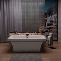 Ванна CRETE 180см из литьевого мрамора NOVA GEL с хромированным полотенцедержателем/ Aqua de Marco 1180WCKRI_GEL — фото 5, Ванны