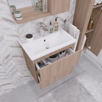 Тумба подвесная "ЮНИТ-60 см" с 2-я ящ. кадена вуд (ум.Фостер-60) арт-2060171 — фото 2, Тумбы под раковину