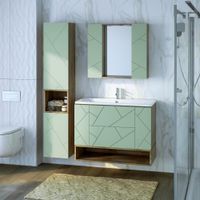 Товар: Тумба с раковиной и нишей Бриклаер КРИСТАЛЛ 100F, фисташковый/дуб гранж песочный - фото 5 Тумба с раковиной и нишей Бриклаер КРИСТАЛЛ 100F, фисташковый/дуб гранж песочный — фото 5, Тумбы с раковиной