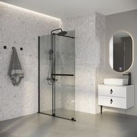 Душевая перегородка Niagara Nova (100х200) черный матовый,раздвижная,стекло прозрачное,1 место арт-NG-671-10BLACK — фото 4, Душевые перегородки