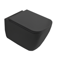 Унитаз Scarabeo TEOREMA 2.0 подвесной безободковый цвет черный матовый с антибактериальным и грязеотталкивающим покрытием BIOKER арт-5126/TW 49 BK — фото 1, Подвесные унитазы