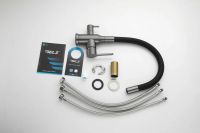 Смеситель для кухни с гибким изливом и подключением фильтра BELZ, оружейная сталь, арт-B76814-3 — фото 6, Смесители для кухни