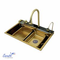 Товар: Многофункциональная мойка GLORIA Nano Gold (золото) из нержавеющей стали, кухонная (750х460х230) Ceruttispa арт-CT10355 - фото 5 Многофункциональная мойка GLORIA Nano Gold (золото) из нержавеющей стали, кухонная (750х460х230) Ceruttispa арт-CT10355 — фото 5, Кухонные мойки