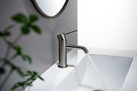 AQ1310BGM ЕВРОПА смеситель для раковины 89, без донного клапана, оружейная сталь — фото 5, Смесители для раковины