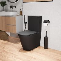 Унитаз напольный Grossman (640х360х835) безободковый,черный матовый с тонкой крышкой,микролифт,2 места арт-GR-4458BMS — фото 4, Напольные унитазы