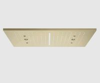 Накладная панель, Gessi, Afilo, для многофункциональной системы, многоструйная, тип установки-потолочный встраиваемый, размер душевого диска, мм-300*500, форма-прямоугольная, внутренняя часть-необходимо заказать, цвет-Brushed Brass PVD арт-57010.727 — фото 2, Верхние души