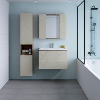 Тумба под раковину подвесная Бриклаер КРИСТАЛЛ латте, 80 см арт-4627125416941 — фото 4, Тумбы с раковиной