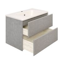 Тумба подвесная с умывальником PARMA 80 /дымчатый серый/ AQUA DE MARCO 5080GRPAR — фото 3, Тумбы с раковиной